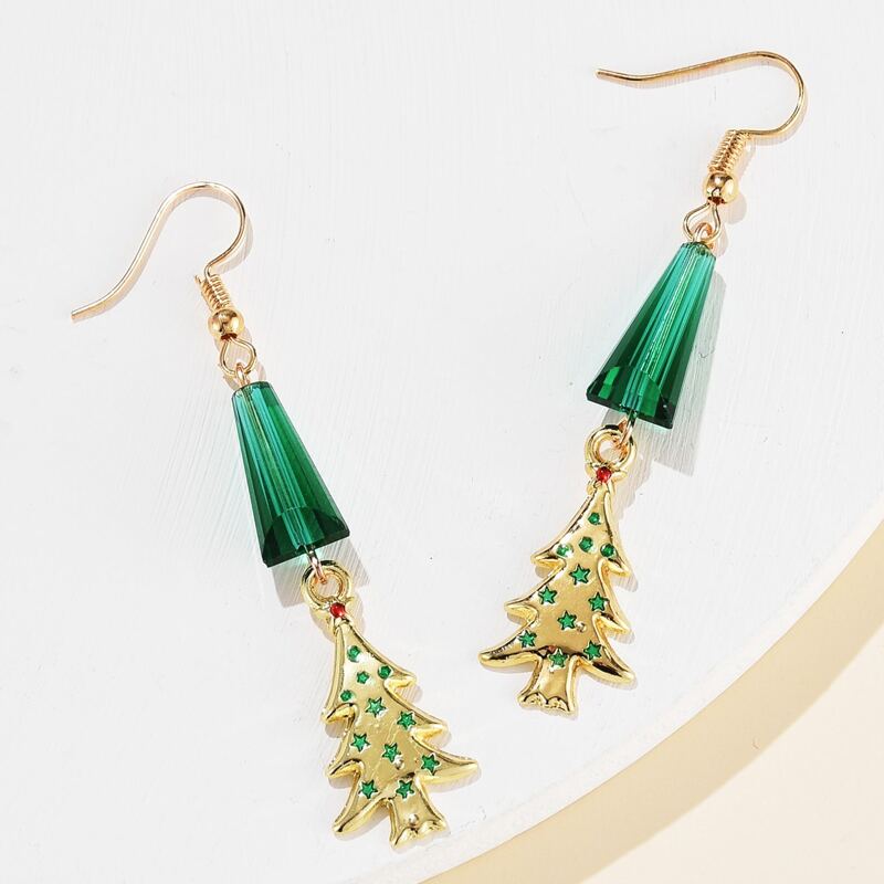 

Christmas Tree Drop Earrings, Multicolor