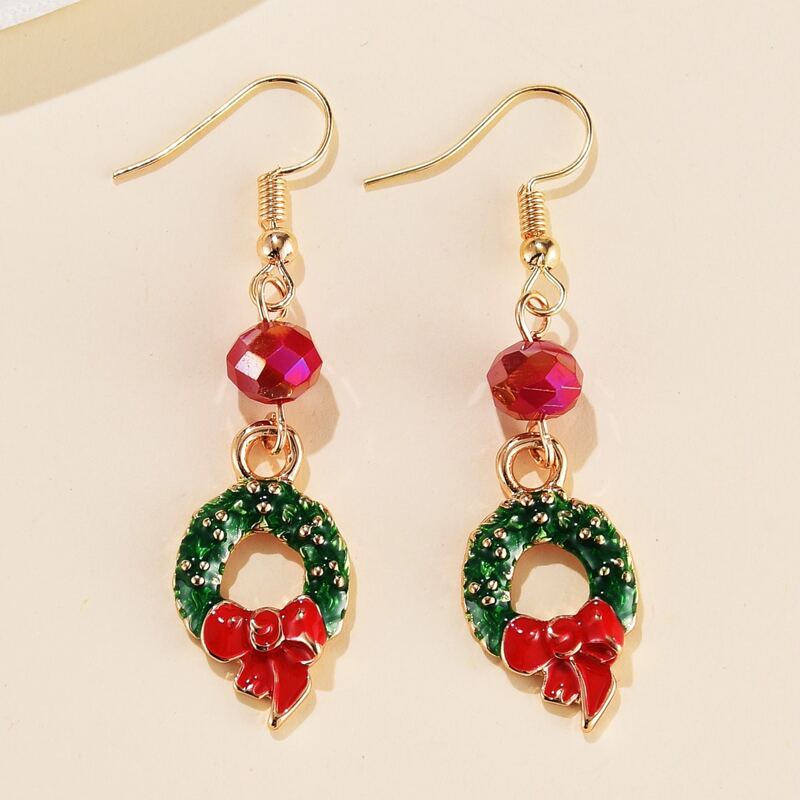 

Christmas Wreath Drop Earrings, Multicolor