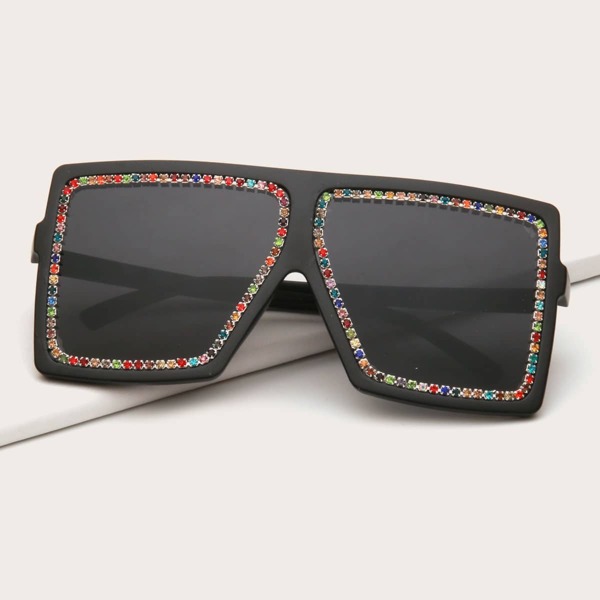 

Rhinestone Decor Oversized Sunglasses