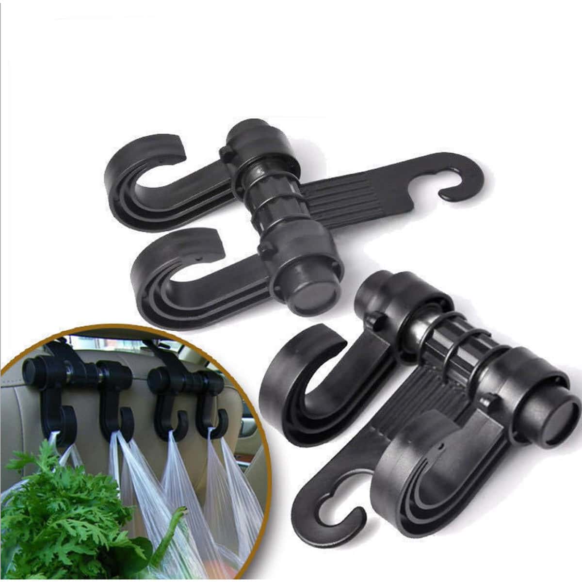 

1pc Car Back Seat Hook, Black