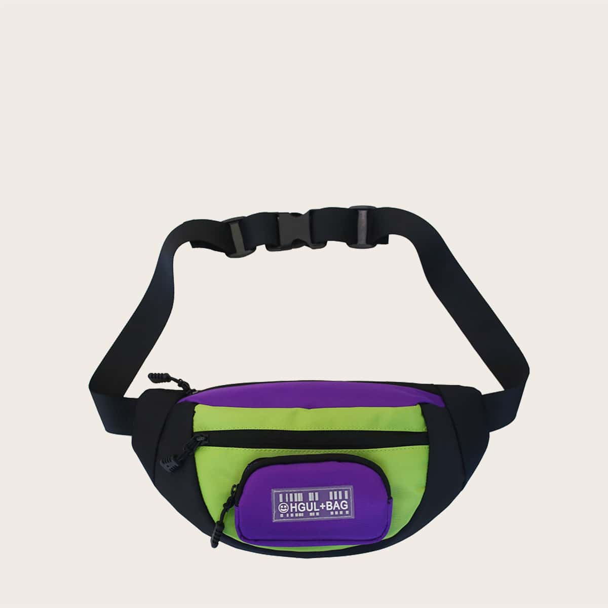 

Guys Pocket Front Color Block Fanny Pack, Multicolor
