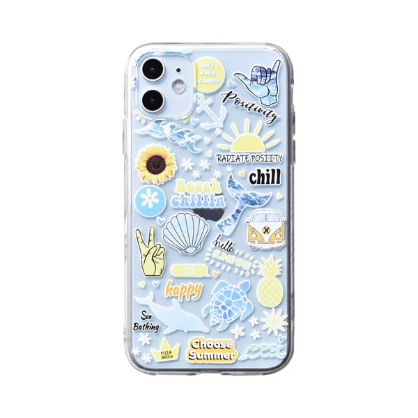 

1pc Graphic iPhone Case, Multicolor
