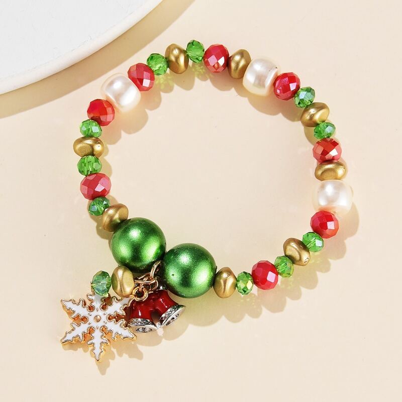 

Christmas Snowflake Beaded Bracelet, Multicolor