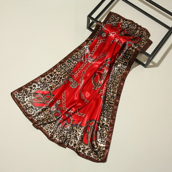 

Leopard Pattern Satin Bandana, Multicolor