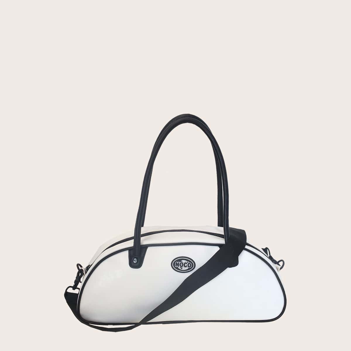 

Guys Contrast Binding Duffle Bag, White