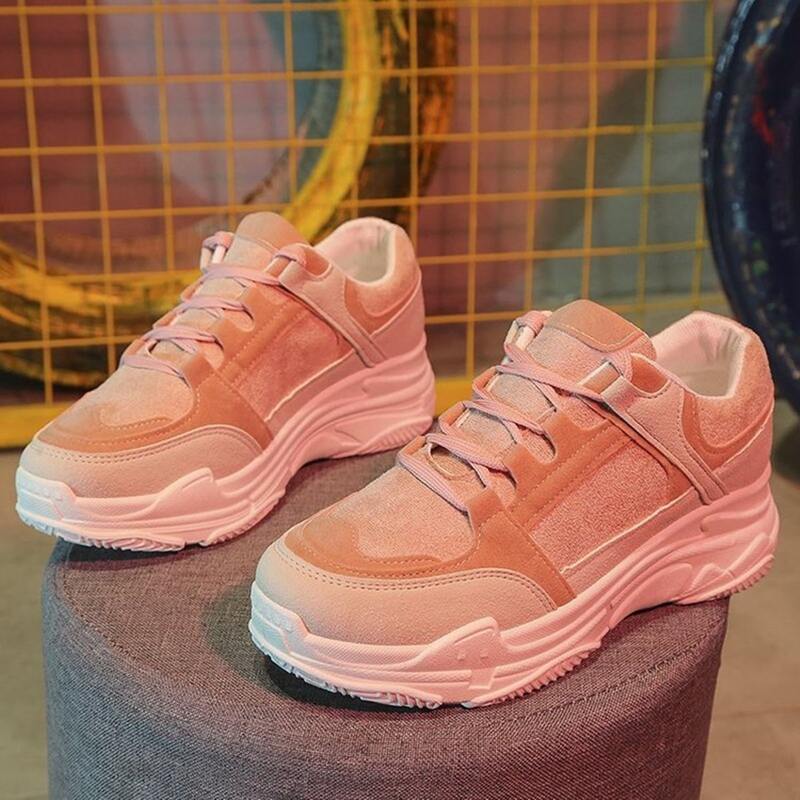 

Chunky Sole Suede Sneakers, Dusty pink