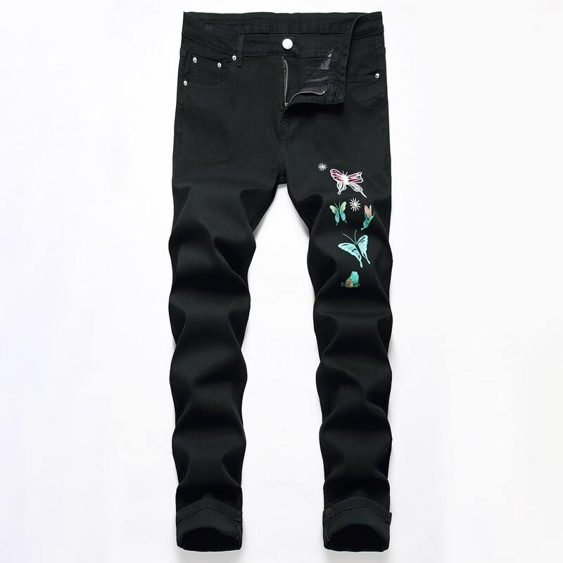 

Guys Butterfly Graphic Jeans, Black