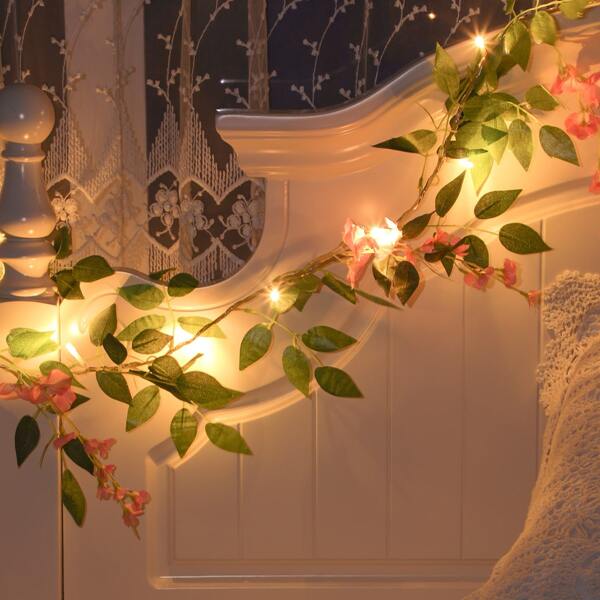 

1pc Artificial Vine String Light With 20pcs Bulb, Yellow