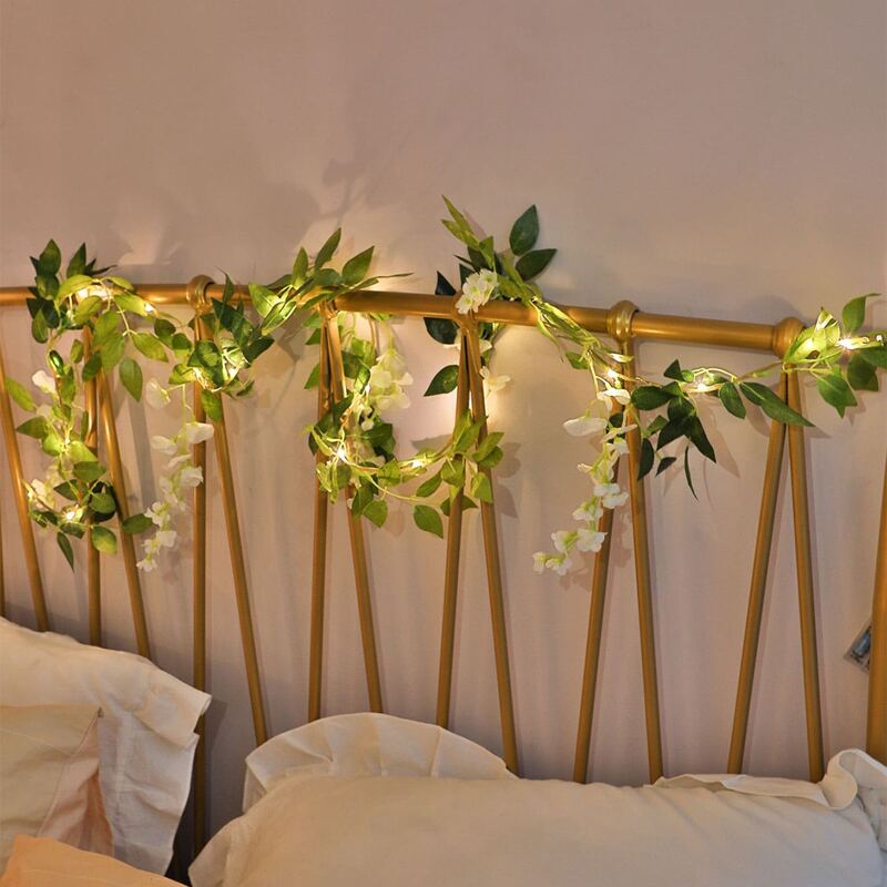 

1pc 2m Artificial Flower String Light, Yellow