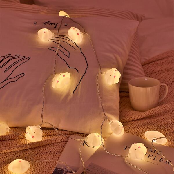 

10pcs Cloud Shaped Bulb String Light, Yellow