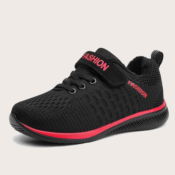 

Boys Letter Graphic Velcro Strap Sneakers, Black