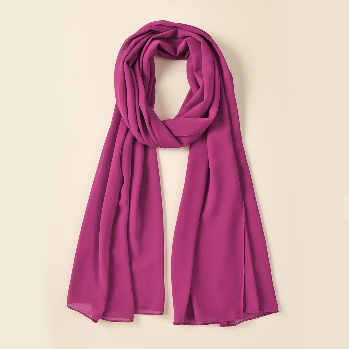 

Solid Chiffon Scarf, Purple