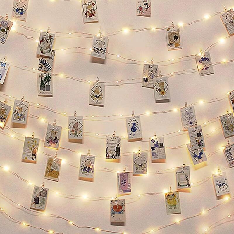 

50pcs Bulb Photo Clip String Light, Yellow