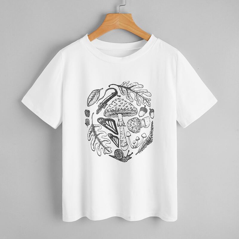 

Mushroom Graphic Tee, White