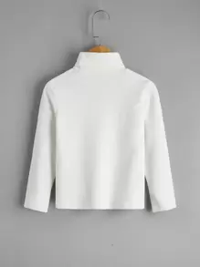 SHEIN Young Girl 2 Packs Turtle Neck Top - Black and White - View 2