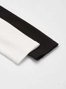 SHEIN Young Girl 2 Packs Turtle Neck Top - Black and White - View 4