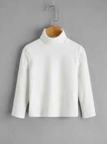 SHEIN Young Girl 2 Packs Turtle Neck Top - Black and White - View 5