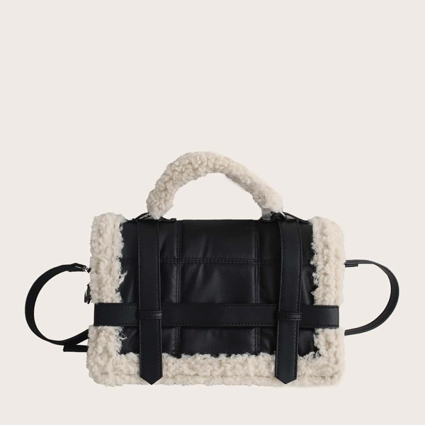 

Stitch Detail Satchel Bag, Black