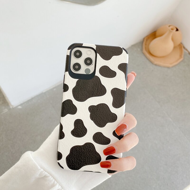 

Cow Print iPhone Case, Black and white