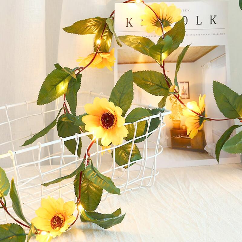 

20pcs Artificial Sunflower Decor String Light, Yellow