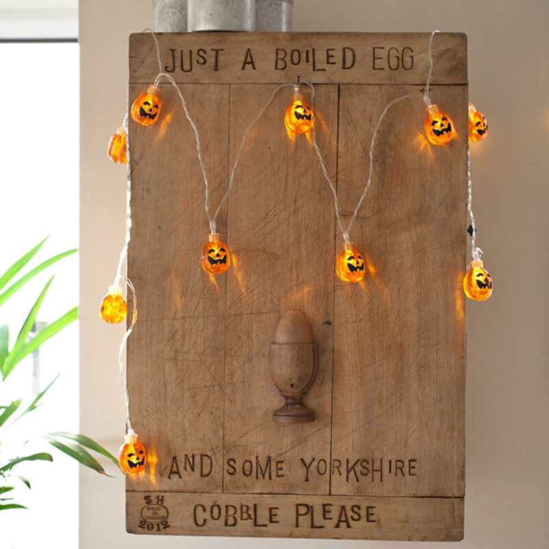 

1pc 1.5m String Light With 10pcs Halloween Pumpkin Bulb, Yellow