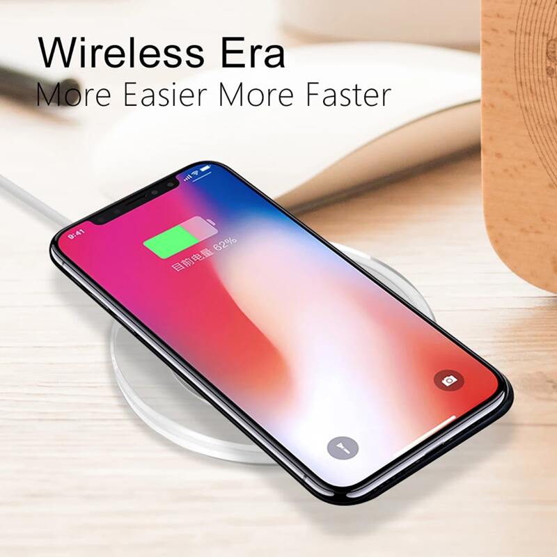 

1pc Clear Wireless Phone Charger, Black and white