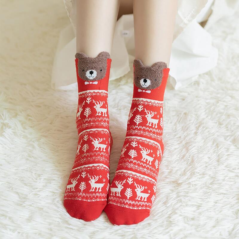 

Christmas Cartoon Graphic Socks, Red