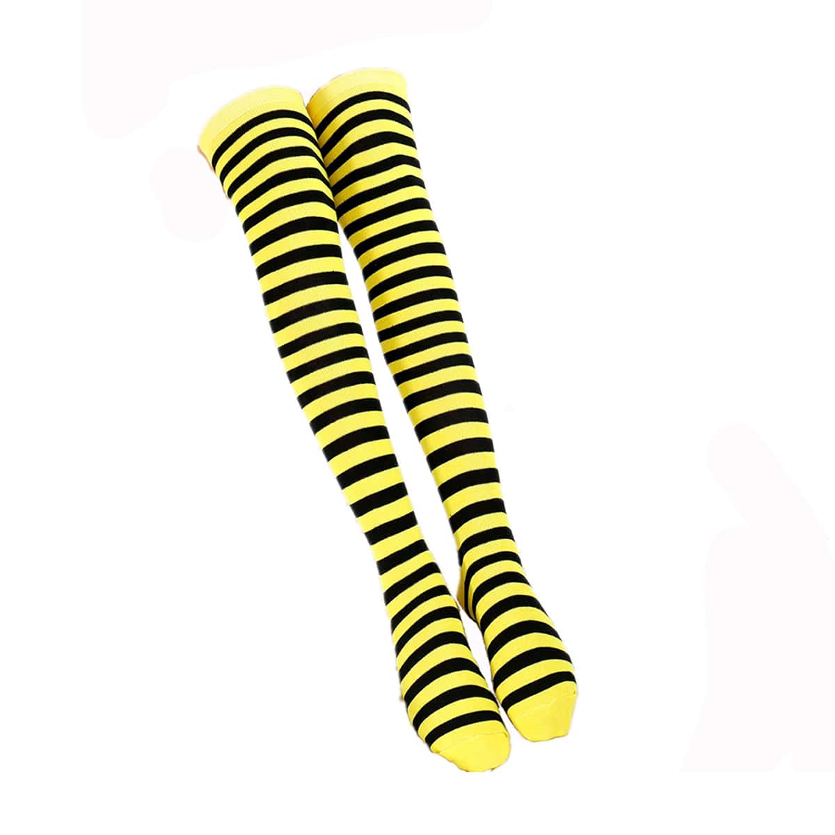 

1pair Stripe Over-the-knee Socks, Yellow