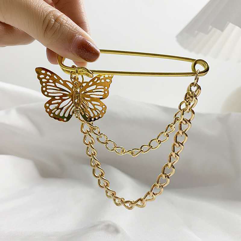 

Butterfly Chain Brooch, Gold
