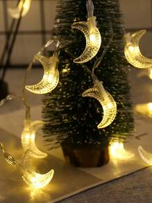 Luz con cuerda con bombilla en forma de luna 10 piezas - Amarillo - Ver 3