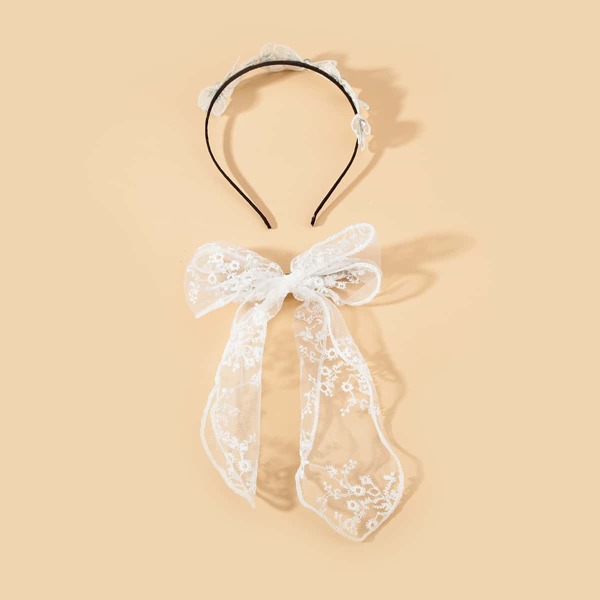 

Toddler Girls Lace Butterfly Decor Hair Hoop & Hair Clip, Multicolor