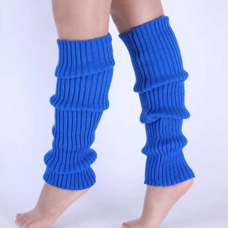

Knee High Knit Leg Warmer Socks, Blue