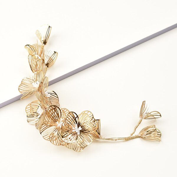 

Hollow Out Flower Hair Clip, Gold