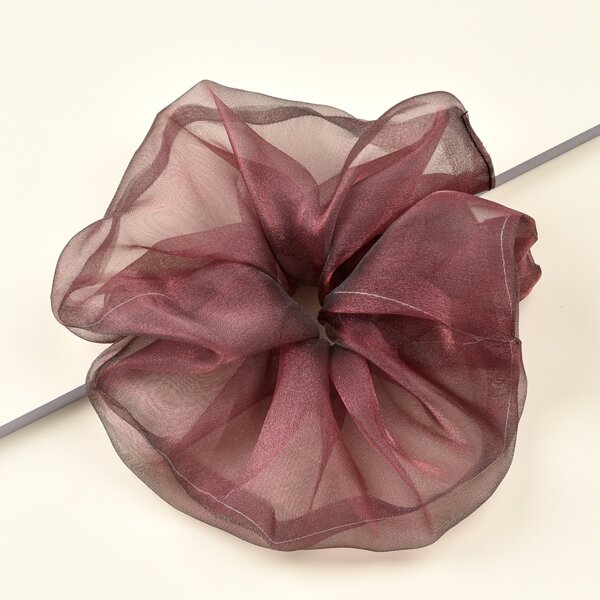 

Sheer Mesh Scrunchie, Burgundy