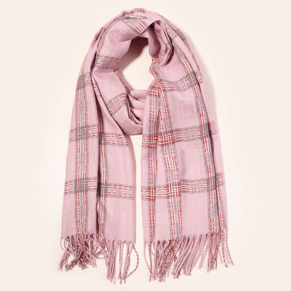 

Plaid Pattern Scarf, Pink