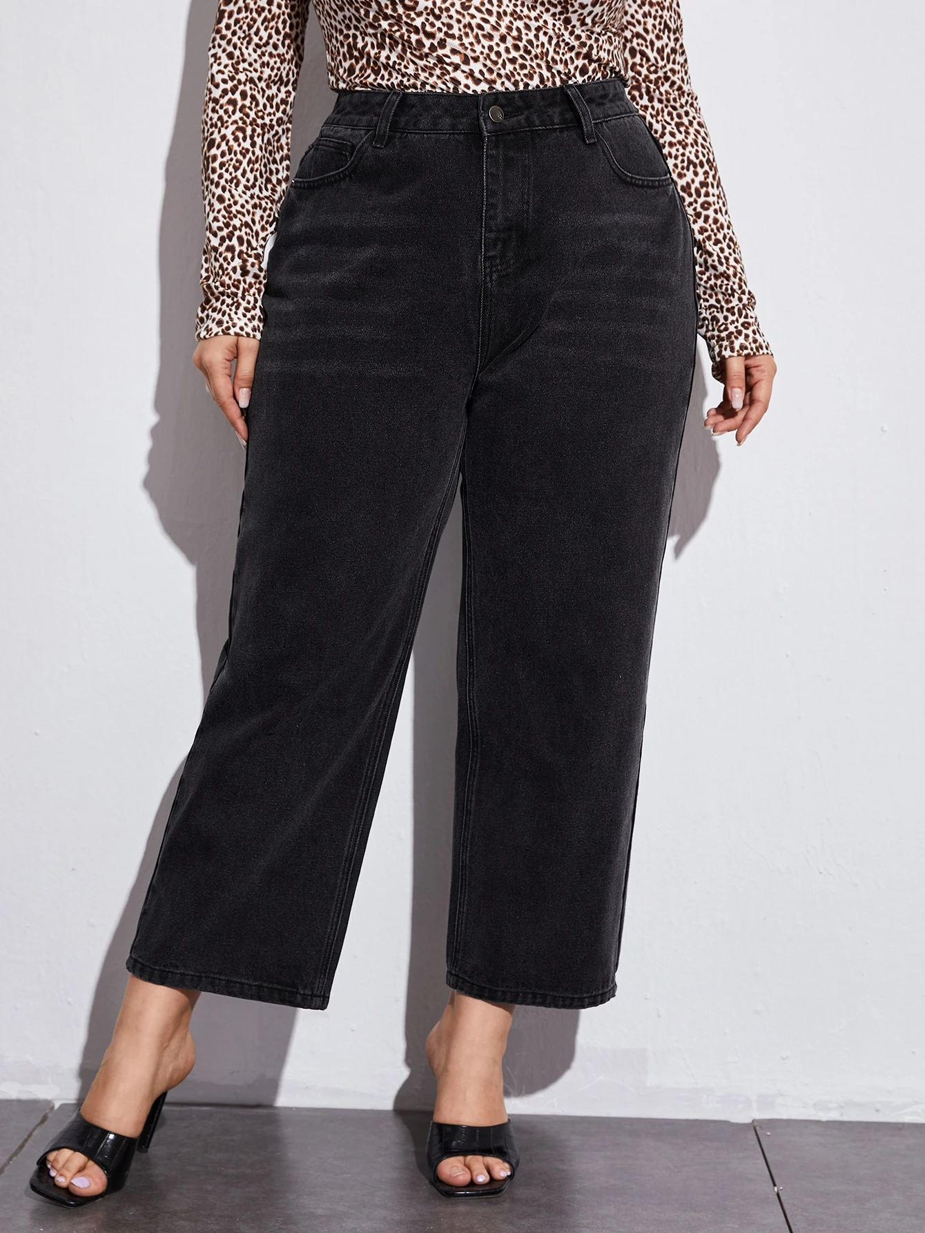 high waisted wide leg jeans plus size