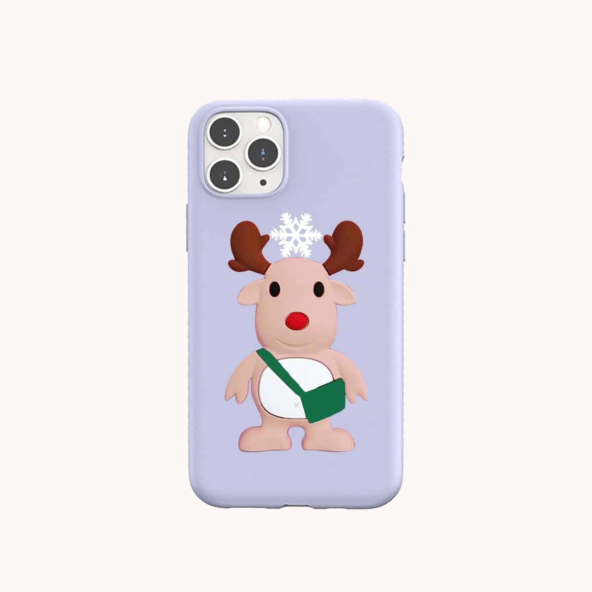 

3D Christmas Deer Phone Case, Purple