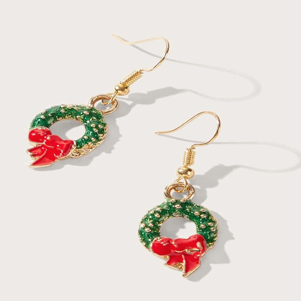 

Christmas Wreath Drop Earrings, Multicolor