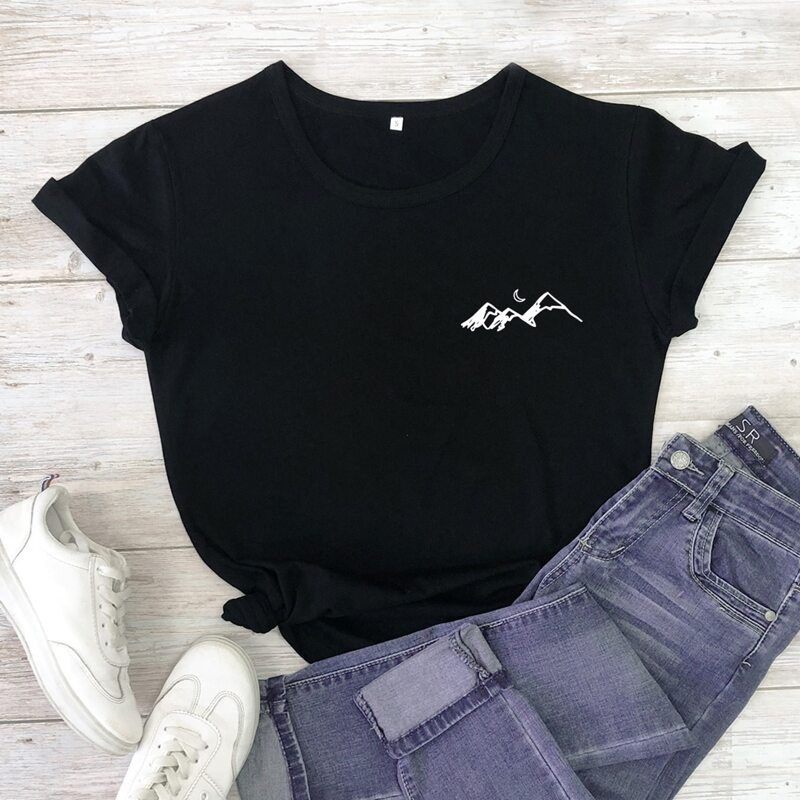 

Moon & Mountain Graphic Tee, Black