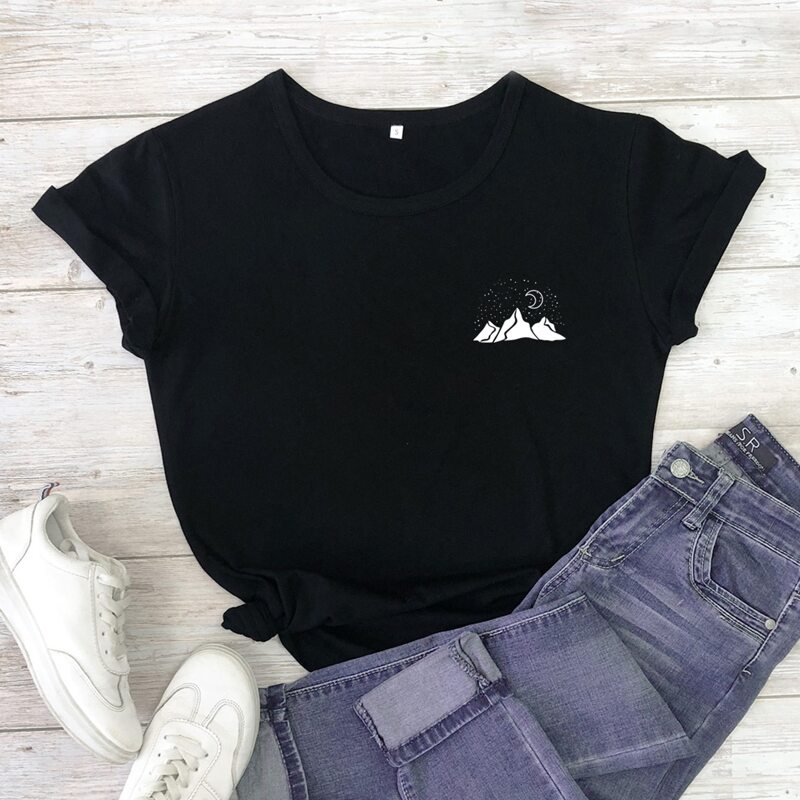 

Moon & Mountain Graphic Tee, Black