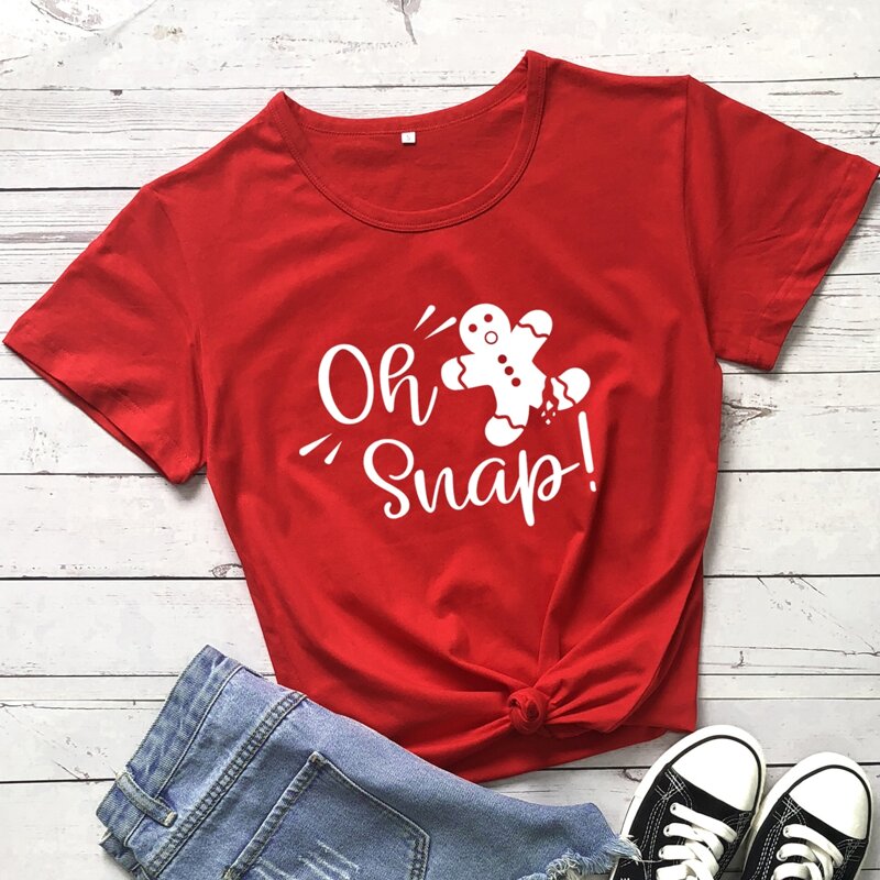 

Christmas Letter Gingerbread Man Graphic Tee, Red