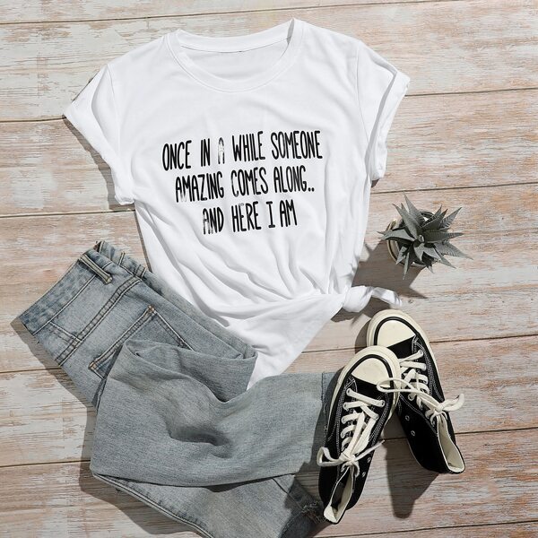 

Slogan Graphic Short Sleeve Tee, White