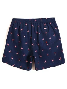 Manfinity Đồ bơi Nam Dây kéo Chim hồng hạc Hải quân Kỳ nghỉ - Màu xanh hải quân - Xem 2