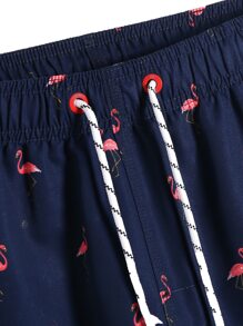 Manfinity Đồ bơi Nam Dây kéo Chim hồng hạc Hải quân Kỳ nghỉ - Màu xanh hải quân - Xem 5