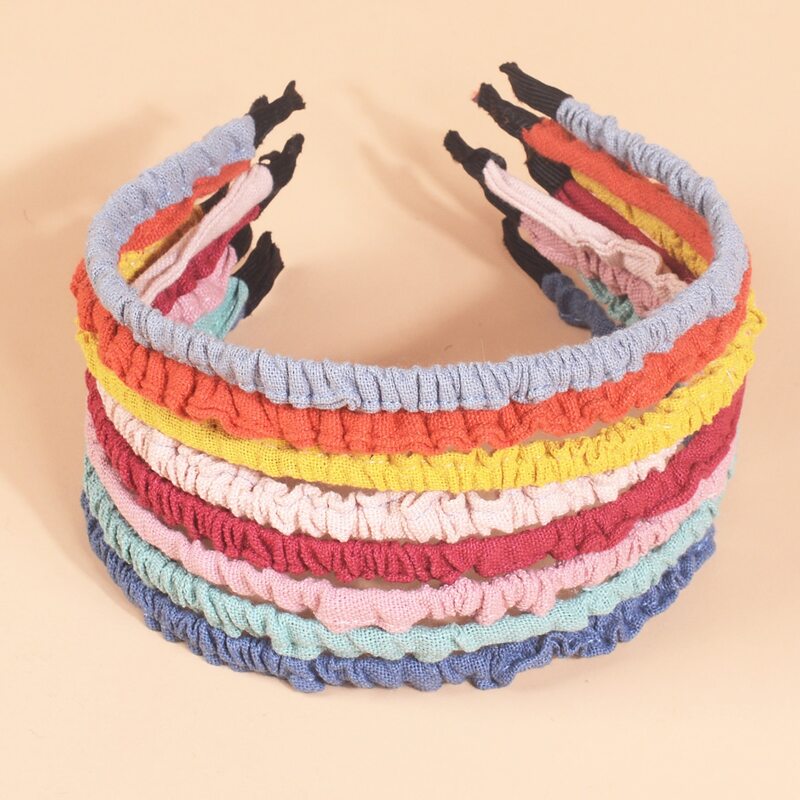

8pcs Ruched Hair Hoop, Multicolor
