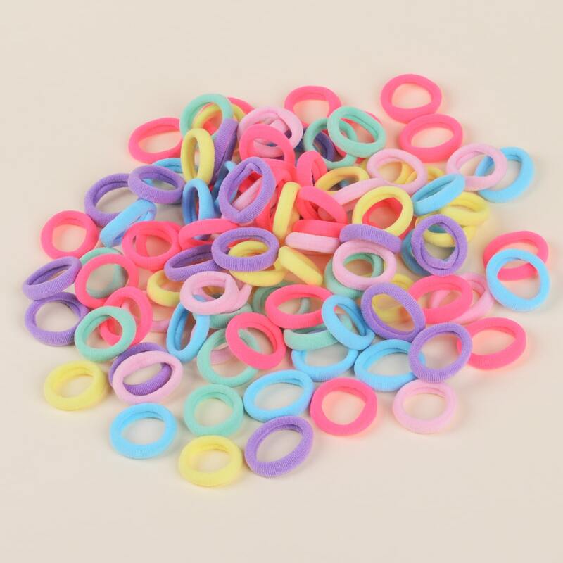 

100pcs Solid Hair Tie, Multicolor