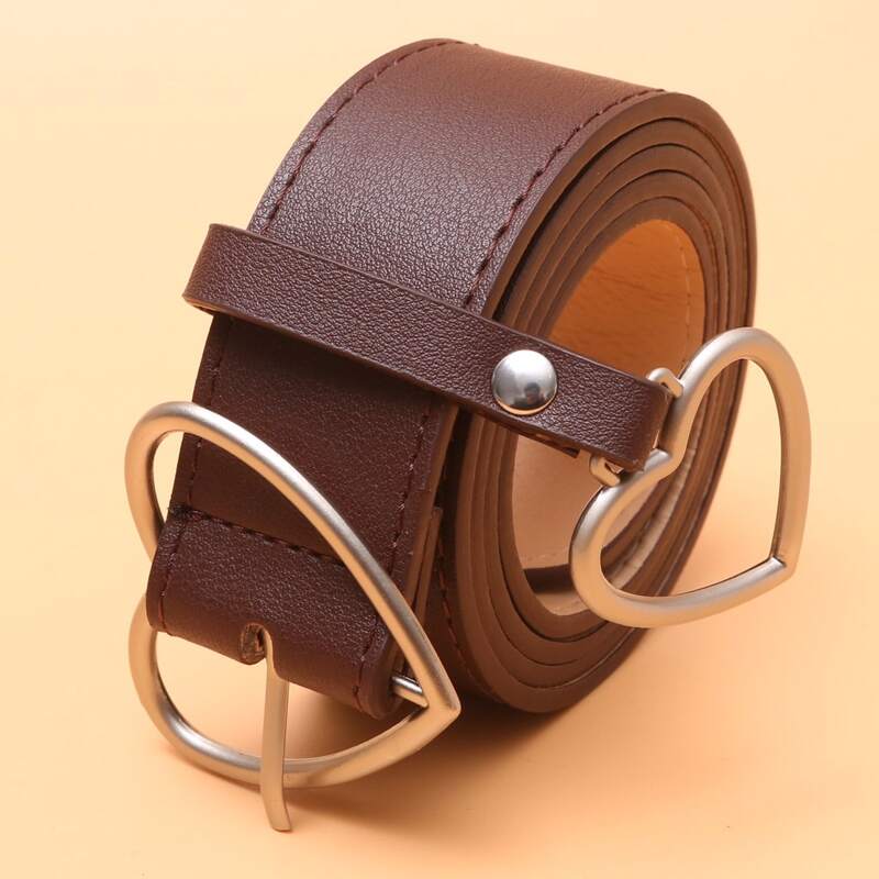 

Heart Buckle Belt, Coffee brown