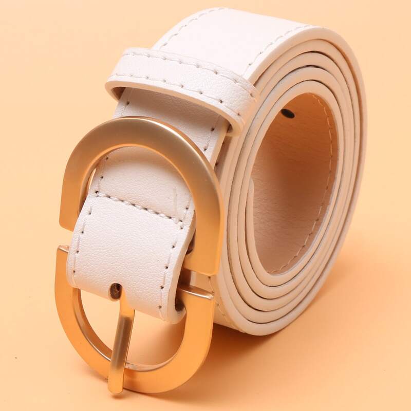

Oval Buckle Belt, White