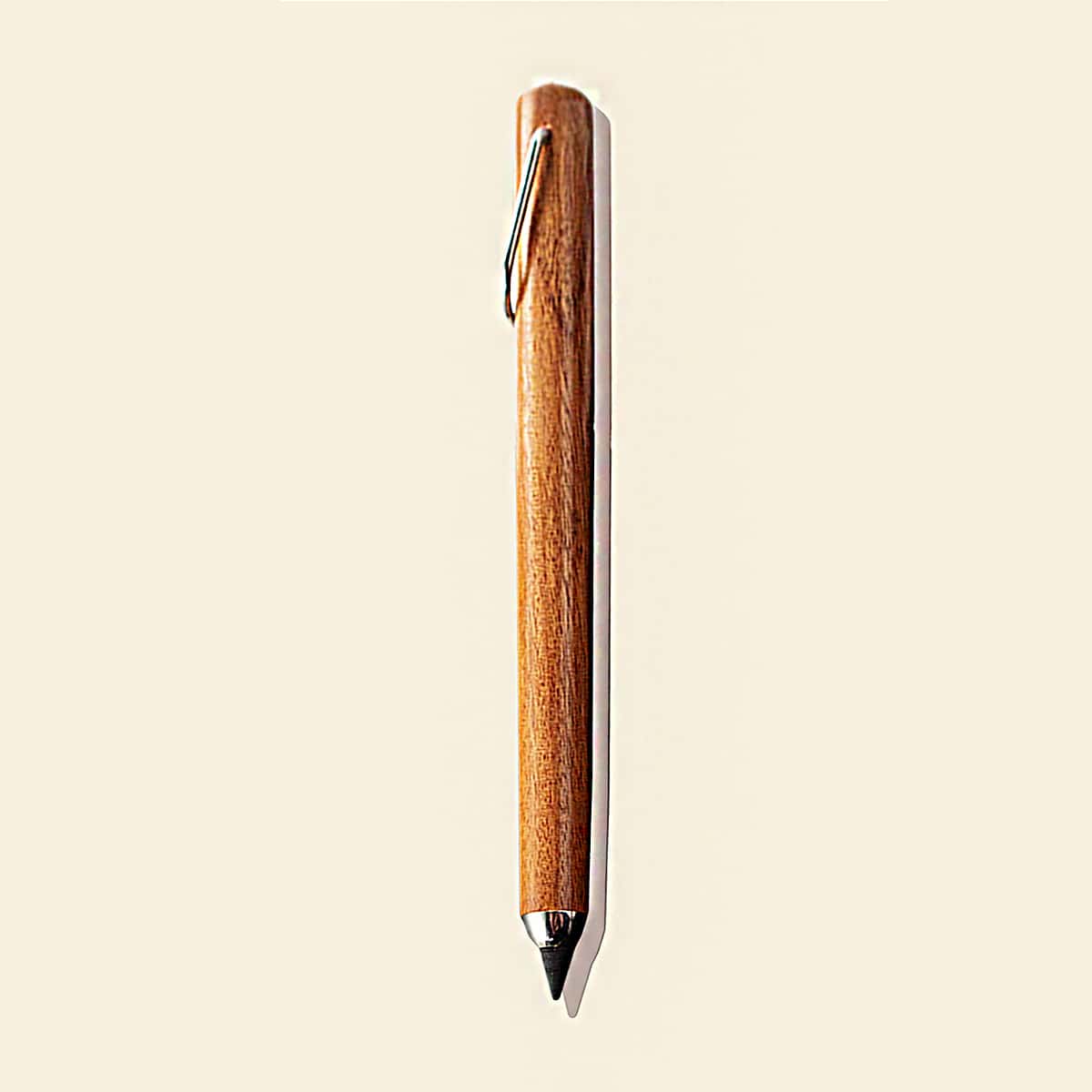 

1pc Wooden Handle Alloy Nib Leadless Pencil, Grey
