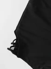 SHEIN Swim Shorts bikini de cintura alta - Negro - Ver 3